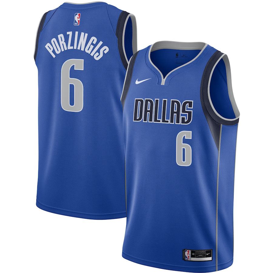 Men Dallas Mavericks #6 Kristaps Porzingis Nike Blue Swingman NBA Jersey->dallas mavericks->NBA Jersey